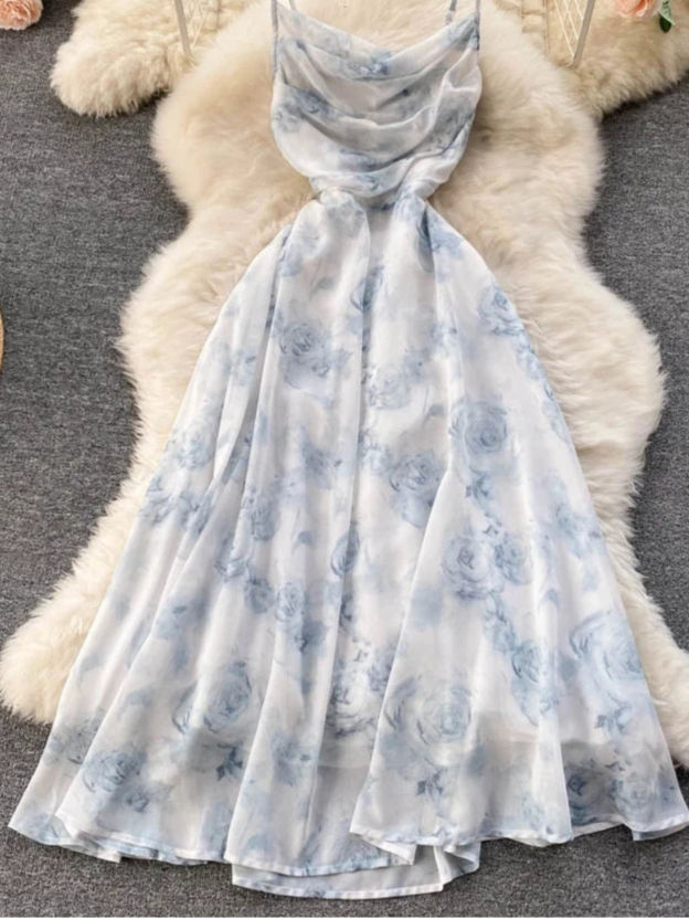 Dalia | Abito Estivo Floreale Senza Schiena per Donna-1