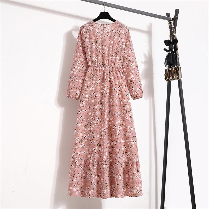 Dalia | Vestito Lungo Elegante Floreale per Estate-5