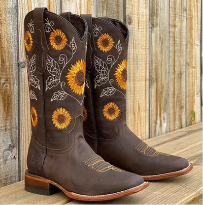 Fiori | Stivali Cowboy Donna Eleganti con Ricami e Suola Durevole 2