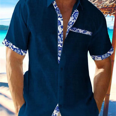 George | Camicetta Tropicale Uomo Estiva con Maniche Corte e Design Floreale 2
