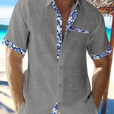 George | Camicetta Tropicale Uomo Estiva con Maniche Corte e Design Floreale 5