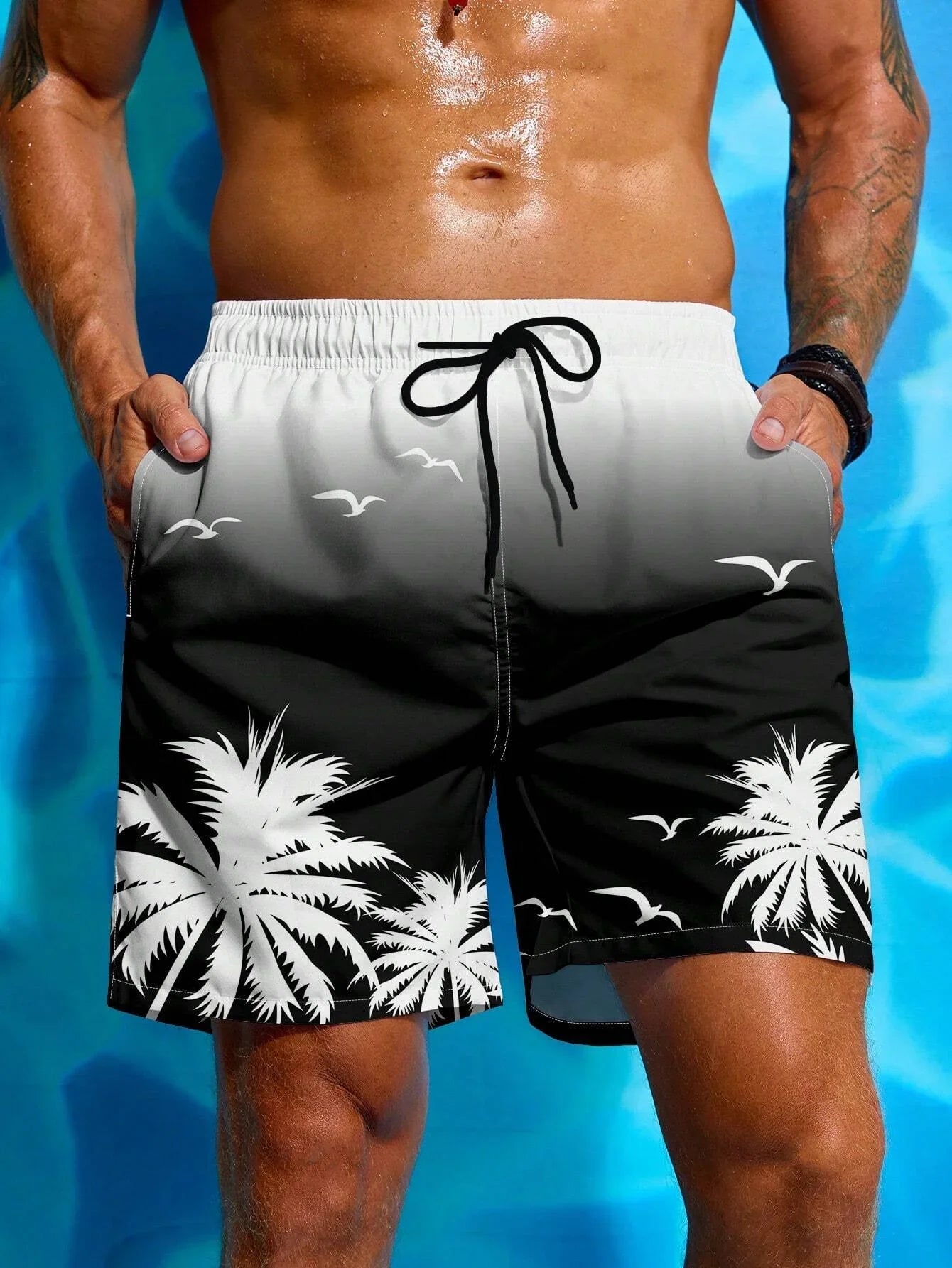 Palma | Pantaloncini Mare Uomo con Stampa Tropicale 6