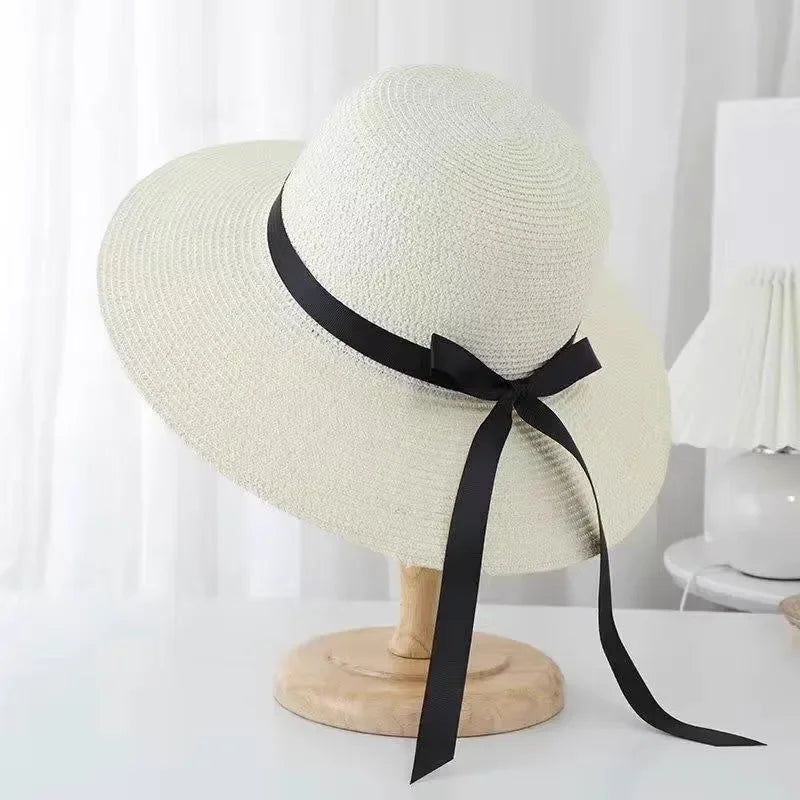 Variant image for Elegante Cappello di Paglia | Cappello da Spiaggia Pieghevole-1
