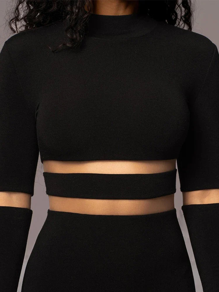 Luisa | Vestito midi nero elegante