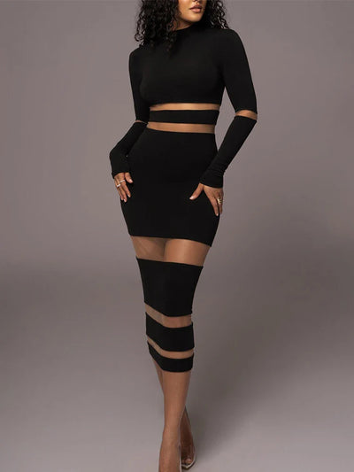 Luisa | Vestito midi nero elegante