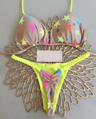Sole | Bikini Sexy G-String da Donna in Tessuto di Seta di Latte-5