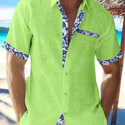 Variant image for George | Camicetta Tropicale Uomo Estiva con Maniche Corte e Design Floreale-49