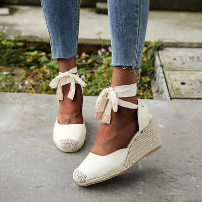 Soleil | Sandali Donna Comodi Espadrille con Cinturino per Caviglia-2