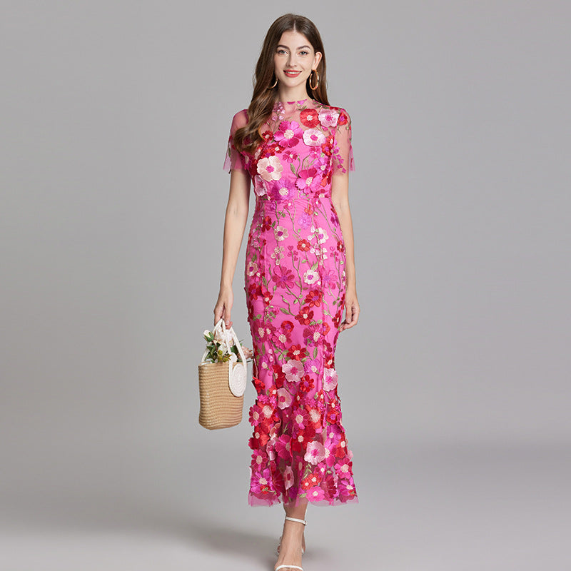 Elegante | Abito Maxi Senza Maniche con Ricamo per Cerimonie e Eventi 4