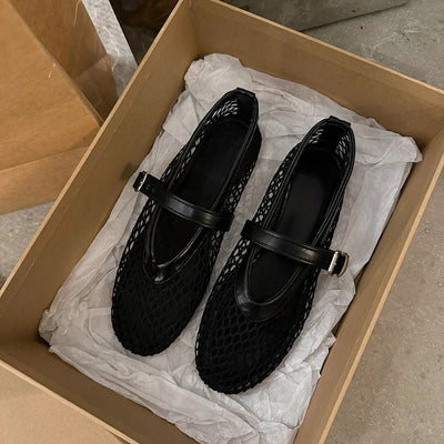 Rosa | Scarpe Mary Jane Estive Eleganti con Punta Rotonda e Fibbie Dritte-5