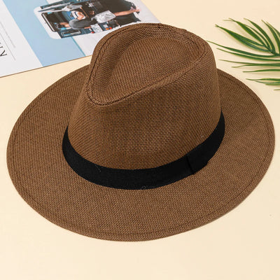 Cappello Panama | Cappello da Sole Elegante in Paglia con Tesa Larga per Estate e Spiaggia-3