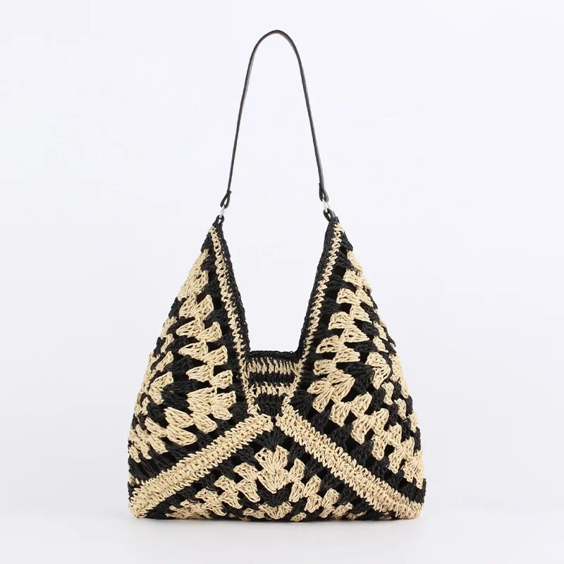 Variant image for Biccolo | Borsa Di Paglia Mare Vintage 35x22 cm Con Tracolla-4