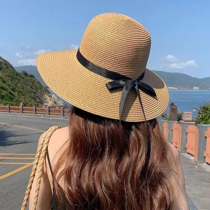 Elegante Cappello di Paglia | Cappello da Spiaggia Pieghevole-1