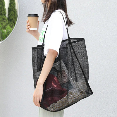 Marea | Borsa da Mare Grande in Mesh Ideale per Spiaggia e Piscina-4