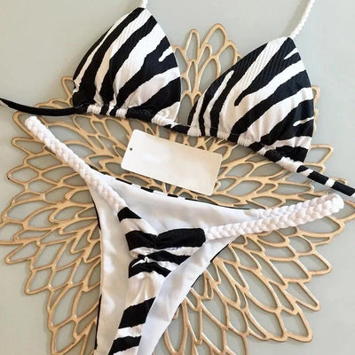 Sole | Bikini Sexy G-String da Donna in Tessuto di Seta di Latte-3