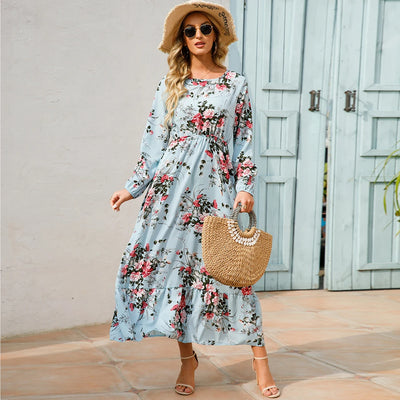 Variant image for Sole | Abito Donna Maxi Bohémien Floreale in Chiffon con Maniche Lunghe-39