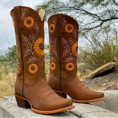 Fiori | Stivali Cowboy Donna Eleganti con Ricami e Suola Durevole 3