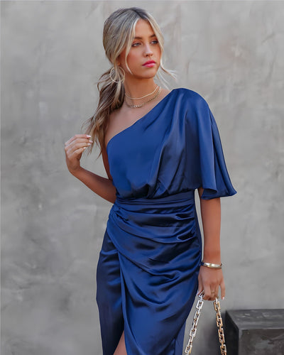 Genevieve | Abito Elegante a Una Spalla-1