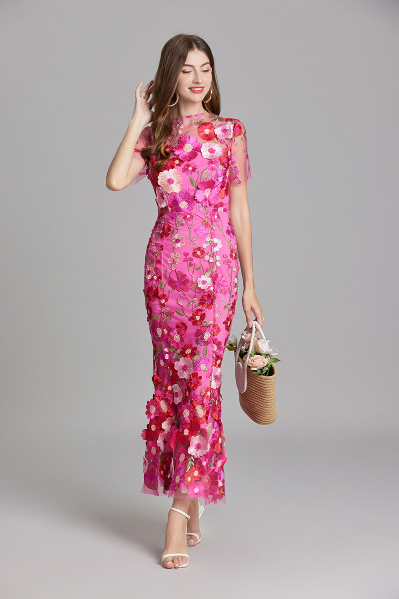 Elegante | Abito Maxi Senza Maniche con Ricamo per Cerimonie e Eventi 5