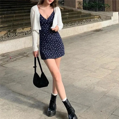 Lina | Abito Estivo Sexy in Lino con Collo a V per Donna-1