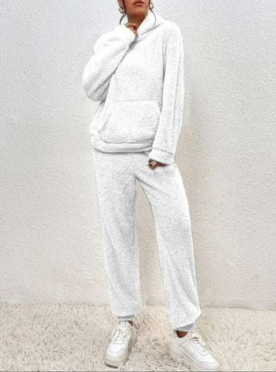 Bianca | Set di pantaloni e felpa con cappuccio
