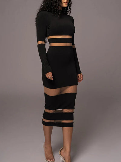 Luisa | Vestito midi nero elegante