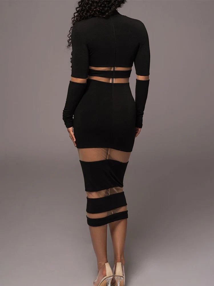 Luisa | Vestito midi nero elegante