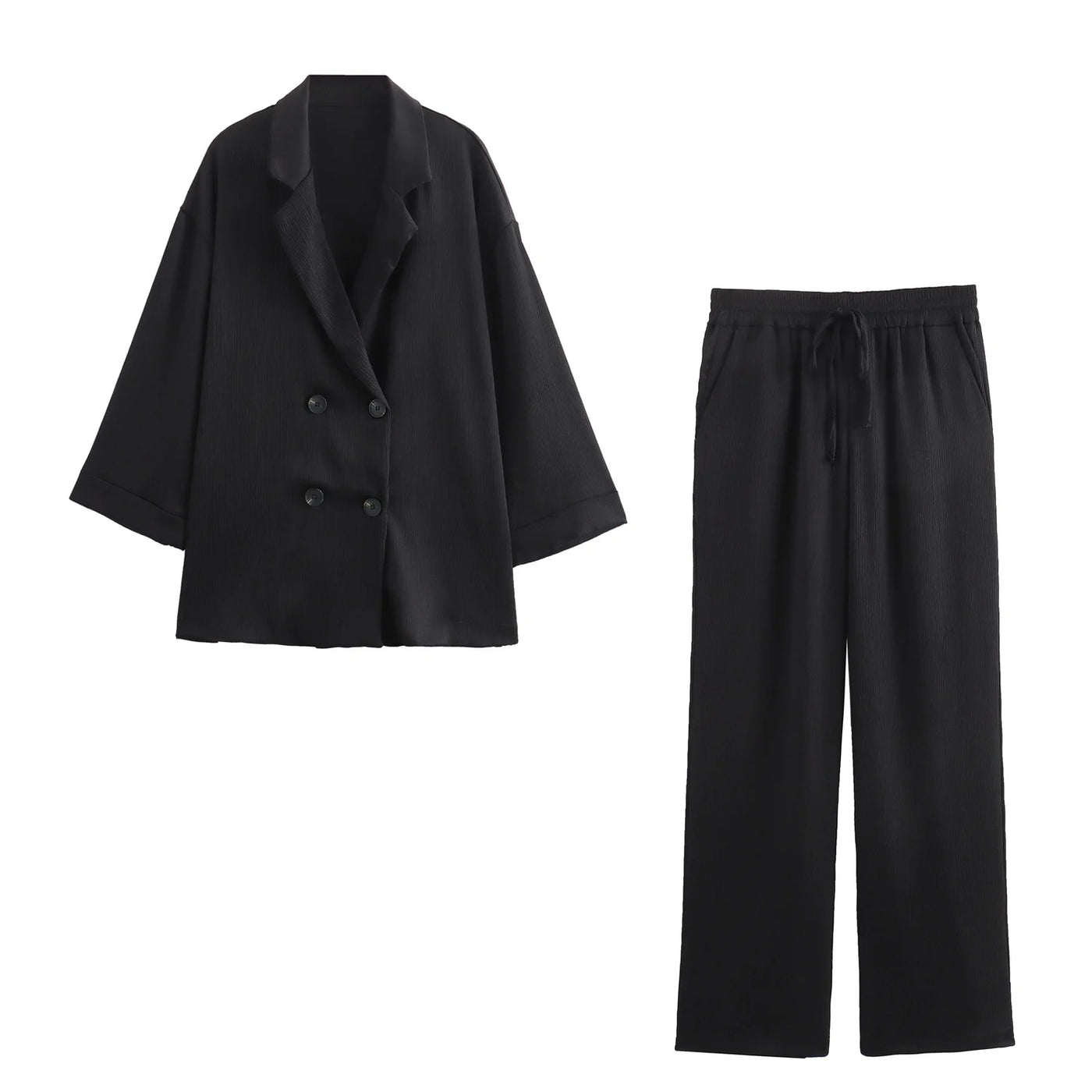 Variant image for Blazer Doppio Petto Donna | Set Pantaloni Casual Elegante-2