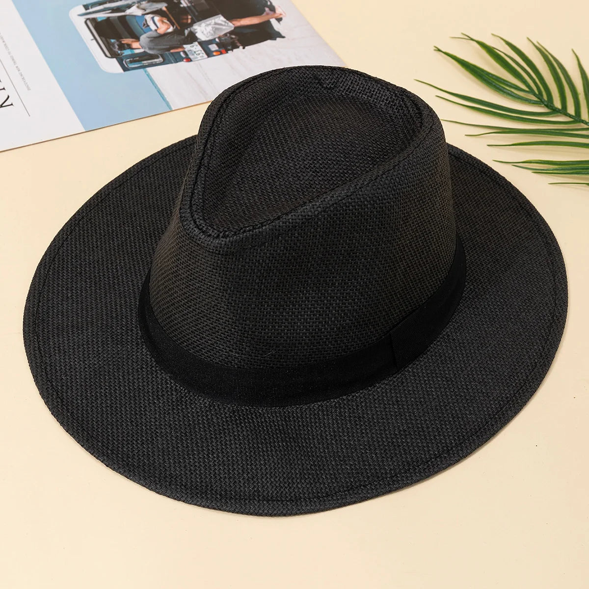 Variant image for Cappello Panama | Cappello da Sole Elegante in Paglia con Tesa Larga per Estate e Spiaggia-5
