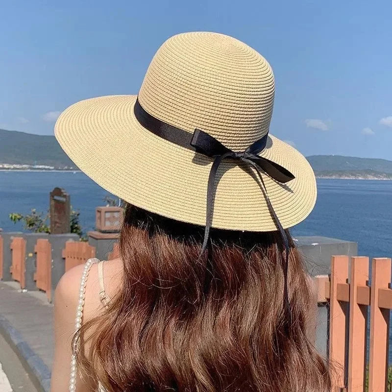 Elegante Cappello di Paglia | Cappello da Spiaggia Pieghevole-2
