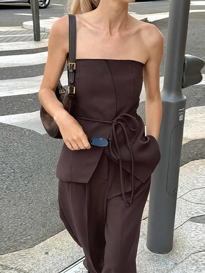 Pantaloni Eleganti Neri Donna | Pantaloni Palazzo a Gamba Larga-4