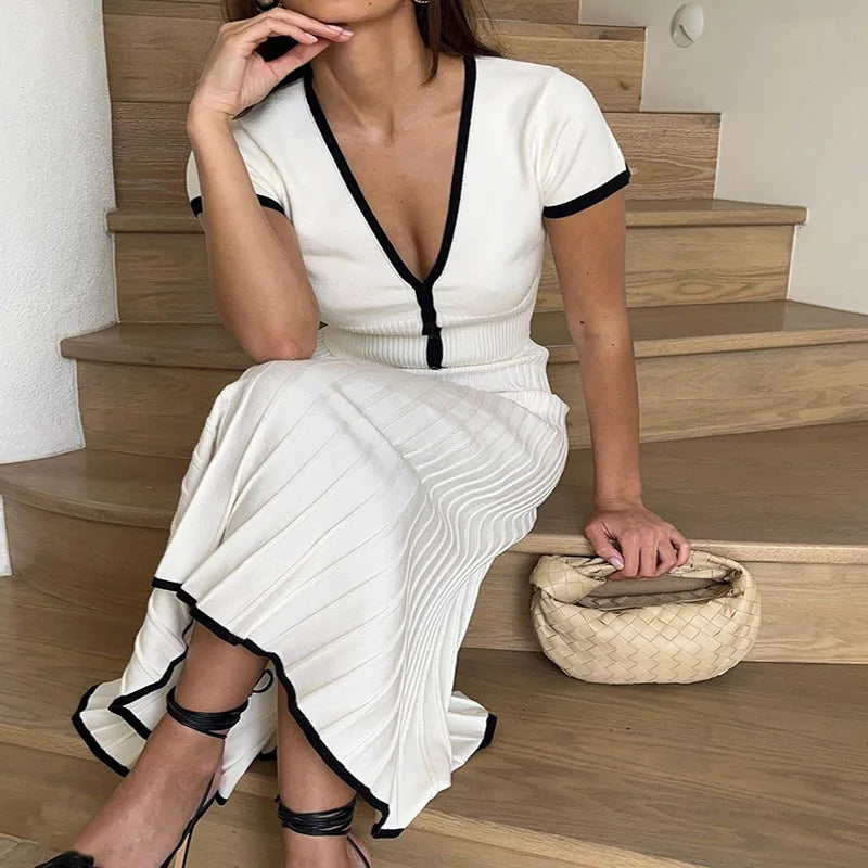 Dalia | Abito Estivo a Due Pezzi per Donna, Set Elegante con Top e Gonna Bianca, Taglie S-3XL-2