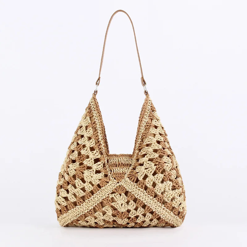 Variant image for Biccolo | Borsa Di Paglia Mare Vintage 35x22 cm Con Tracolla-1
