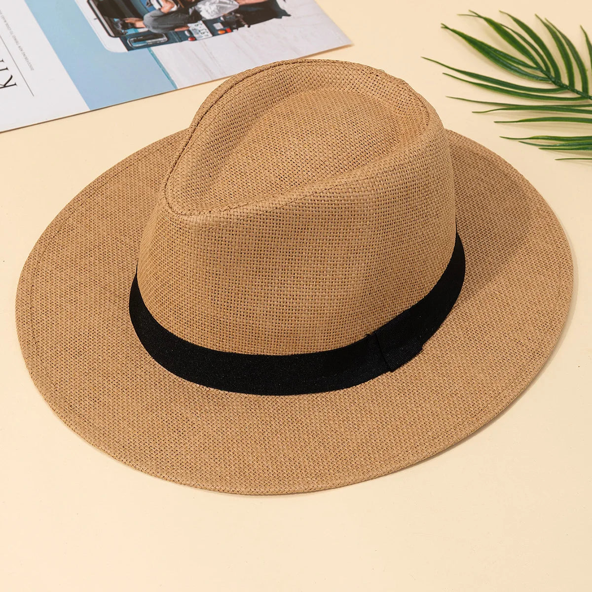 Cappello Panama | Cappello da Sole Elegante in Paglia con Tesa Larga per Estate e Spiaggia-1