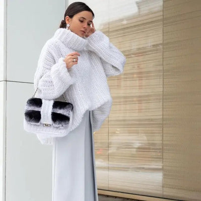 Sandra | Elegante maglione a collo alto in maglia grossa