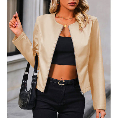 Sandra | Giacca biker alla moda con scollo tondo