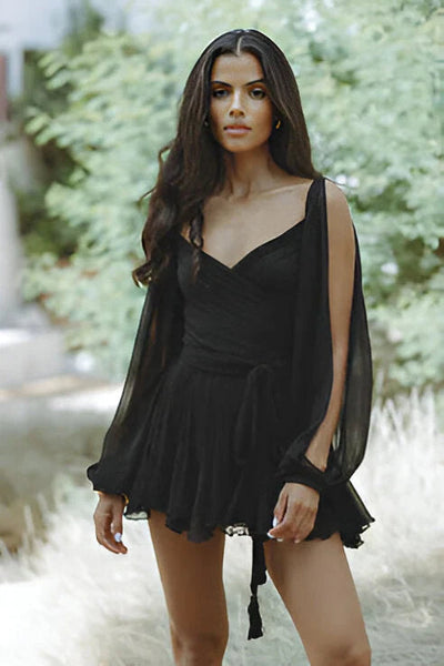 Sandra | Mini-Sommerkleid mit Laternenärmeln