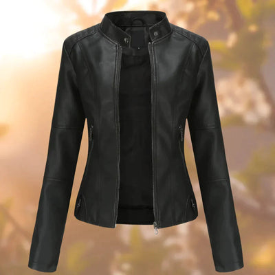 Sara | Giacca biker slim in similpelle