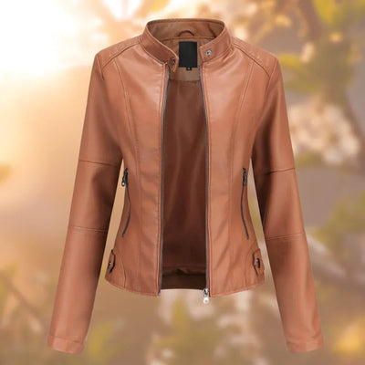 Sara | Giacca biker slim in similpelle