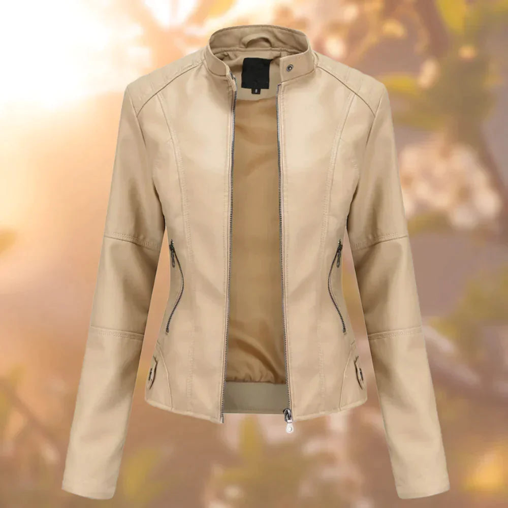 Sara | Giacca biker slim in similpelle