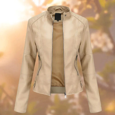 Sara | Giacca biker slim in similpelle