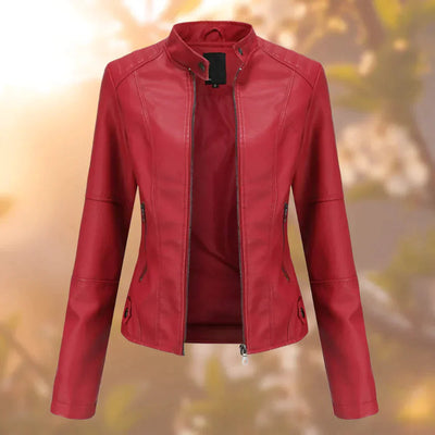 Sara | Giacca biker slim in similpelle