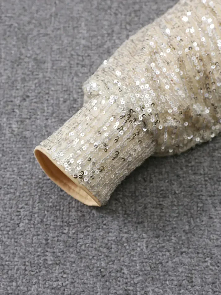 Sara | Mini Kleid glamourös mit freiliegenden Schultern