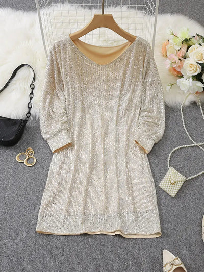 Sara | Mini Kleid glamourös mit freiliegenden Schultern