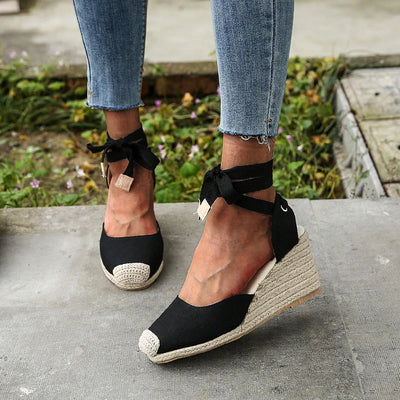 Soleil | Sandali Donna Comodi Espadrille con Cinturino per Caviglia-1