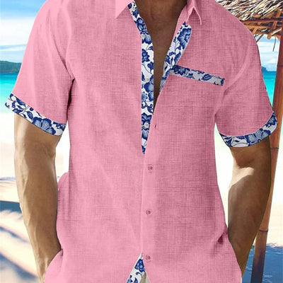 George | Camicetta Tropicale Uomo Estiva con Maniche Corte e Design Floreale 4
