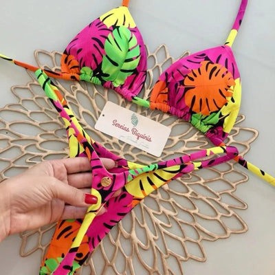 Sole | Bikini Sexy G-String da Donna in Tessuto di Seta di Latte-2