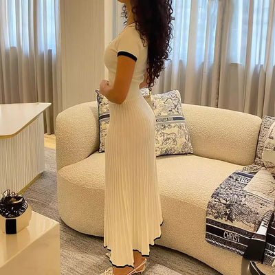 Dalia | Abito Estivo a Due Pezzi per Donna, Set Elegante con Top e Gonna Bianca, Taglie S-3XL-4