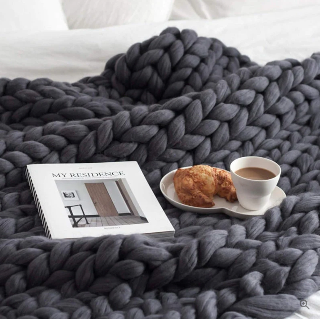CozyCraft | Coperta in lana merino lavorata a mano