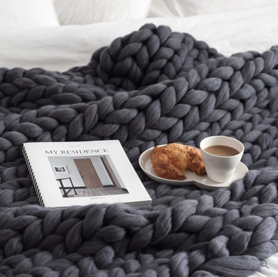 CozyCraft | Coperta in lana merino lavorata a mano